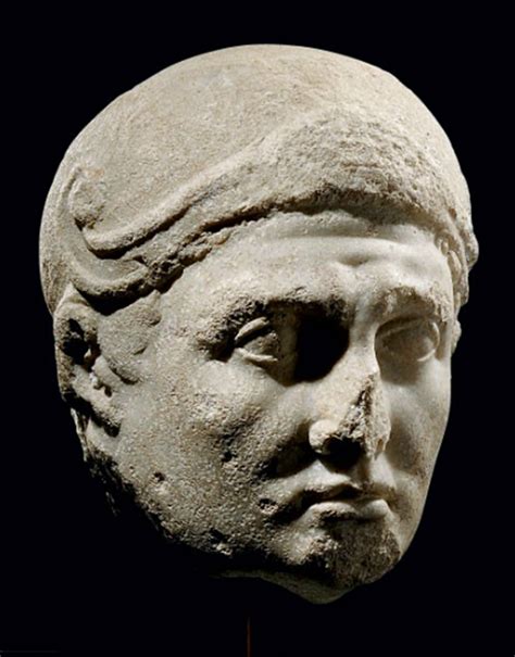 A ROMAN MARBLE PORTRAIT OF MARK ANTONY CIRCA 1ST CENTURY B.C./A.D. Wearing an Attic-type helmet ...