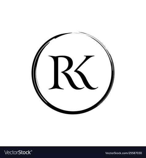 Initial and letter rk logo design vector image on VectorStock ...