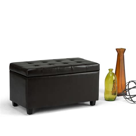 WyndenHall Essex Faux Leather Storage Ottoman Bench - Walmart.com