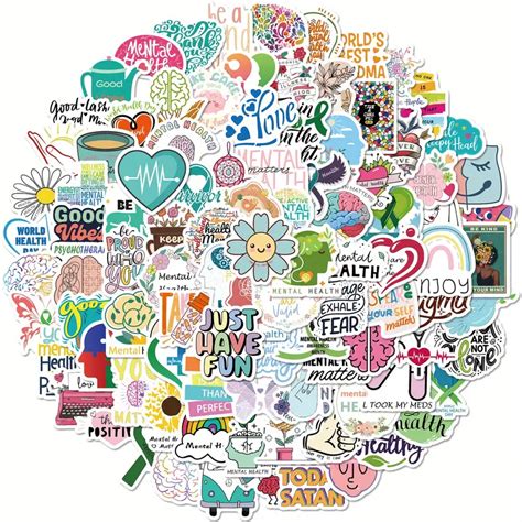 100pcs Mental Health Stickers Inspirational Psychology Stickers For ...