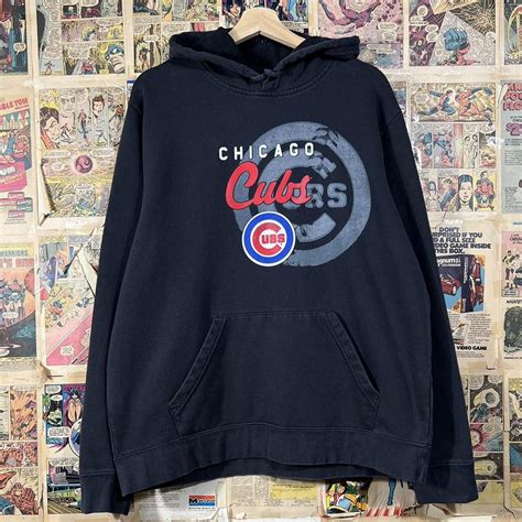 Essential Black Chicago Cubs Baseball Hoodie... - Depop