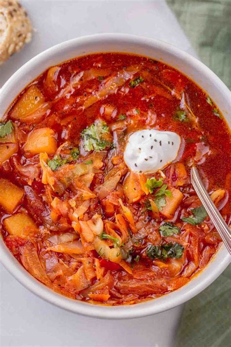 The best Russian borscht soup recipe made with vegetables! | Borscht soup, Chicken soup recipes ...