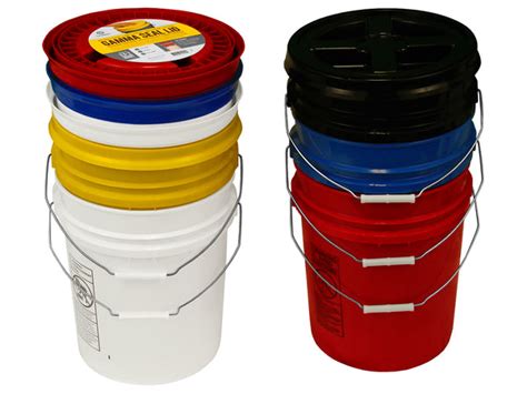 Assorted Color Buckets with matching Gamma Lids, 5 Pack – TankBarn