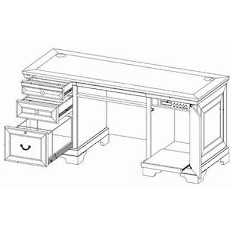 Aspenhome Richmond 403165451 66 Inch Credenza Desk | Belfort Furniture | Desk - Table Desks