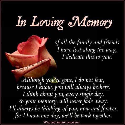 In Loving Memory of family & friends. | In loving memory quotes, Memories quotes, Memories