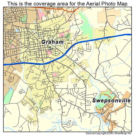 Aerial Photography Map of Graham, NC North Carolina