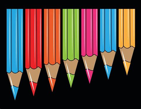 Vector Image Of A Set Of Crayons 22709668 Vector Art at Vecteezy