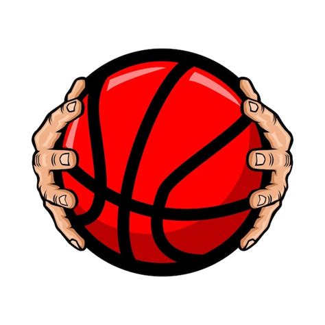 Premium Vector | Hand holding basketball ball