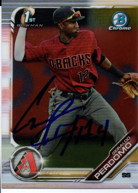 Geraldo Perdomo Arizona Diamondbacks 2019 Bowman Chrome Rookie Signed Card | eBay