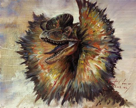 Beautiful Dilophosaurus painting. | Dilophosaurus, Dinosaur pictures, Dinosaur art