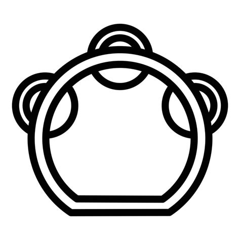 Tambourine instrument icon, outline style 15907613 Vector Art at Vecteezy