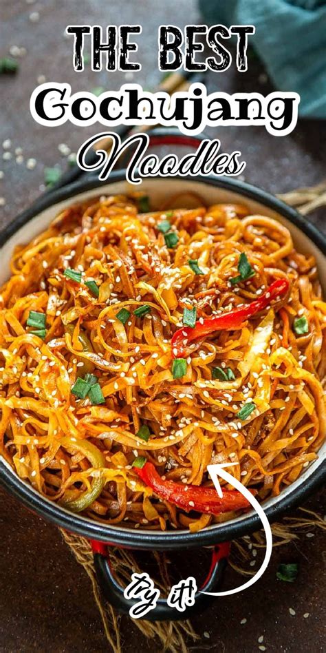 Sweet And Spicy Korean Gochujang Noodles | Recipe | Asian noodle dishes, Asian recipes ...