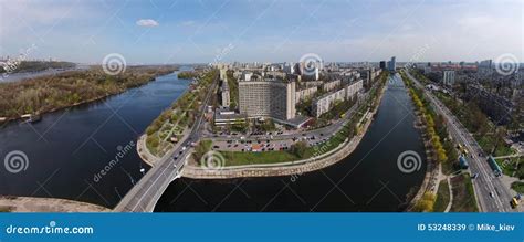 Aerial View of Rusanovka Channel in Kiev Editorial Stock Image - Image of apartment, rusanovka ...