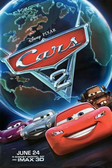 CARS 2 MOVIE POSTER 2 Sided ORIGINAL FINAL 27x40 OWEN WILSON DISNEY ...