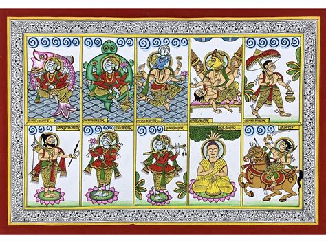 Lord Vishnu Dashavatara | Traditional Art | Phad Painting | Exotic ...