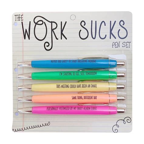 TWCTUWEN 5PC Fun Work Theme Gel Pen Ballpoint Pen Fun Copywriting Pen Set 1ML B12 Pens - Walmart.com