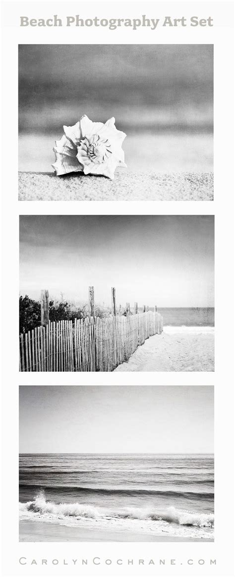 Black and White Beach Photography Art by Carolyn Cochrane | Grey Coastal Wall Photos Wall ...