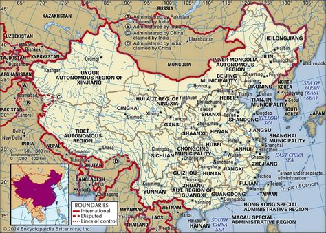 Map of China and geographical facts, Where China is on the world map ...