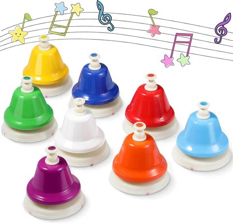 Amazon.com: Desk Bells for Kids 8 Notes Bell Chromatic Diatonic Hand Bells Toddler Musical ...