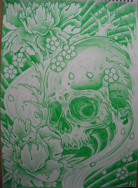 skull and peony flowers by AsatorArise on DeviantArt