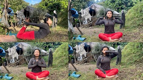 yoga at goth /हरियाली वातावरणमा योगा गर्नु छुट्टै आनन्द😌😌 peacefull ...