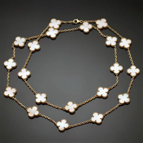 (Van Cleef & Arpels) 18k Gold Mother Of Pearl Vintage Alhambra-Necklace ...