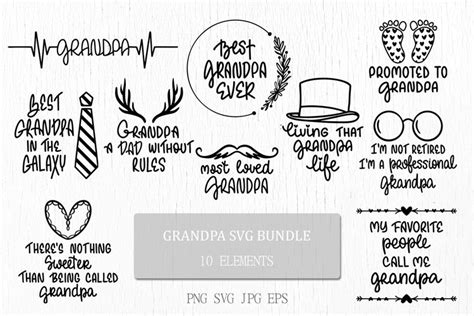 Grandfather SVG Bundle | Funny Grandpa Quotes Mug Designs