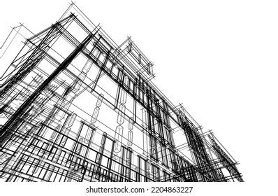 Abstract Architecture Sketch Vector Illustration Stock Vector (Royalty ...