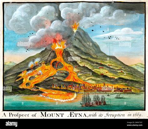 Mount Etna volcano - Eruption in 1669 Stock Photo - Alamy