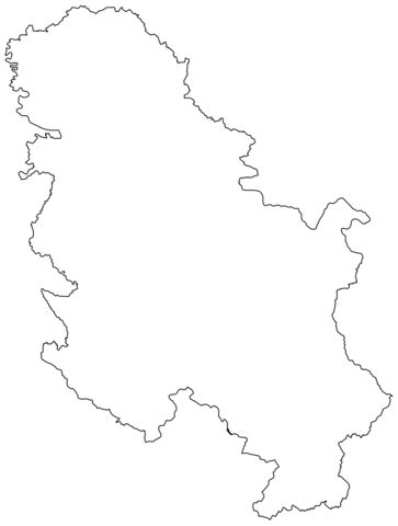 Outline Map of Serbia coloring page | Free Printable Coloring Pages