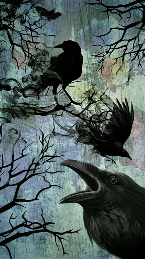 Pin by Titch Ward on Nevermore | Crow art, Crow painting, Raven art