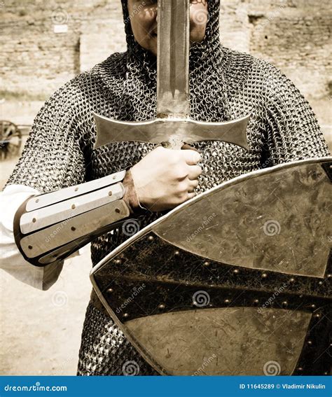 Knight with fight sword stock image. Image of military - 11645289