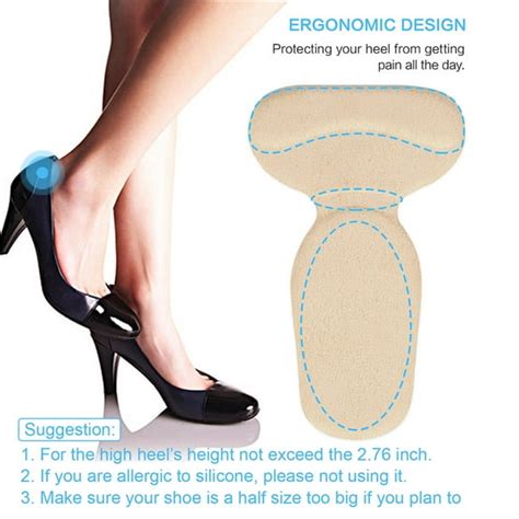 2 Pairs Women Heel Pads Grips Liners Back Heel Cushion Insoles for High ...