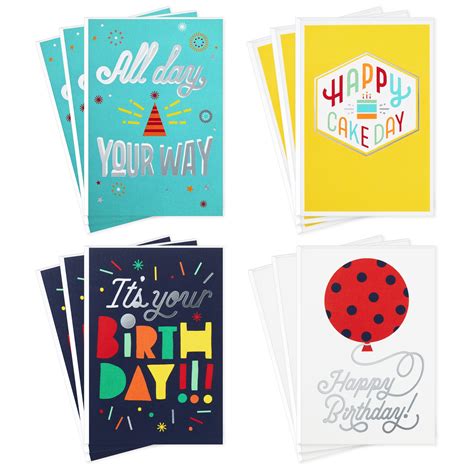 Hallmark Birthday Cards Assortment, Happy Cake Day (12 Cards with ...