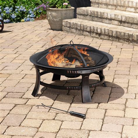 Amazon.com : Brant Wood Burning Circular Fire Pit in Rubbed Bronze ...