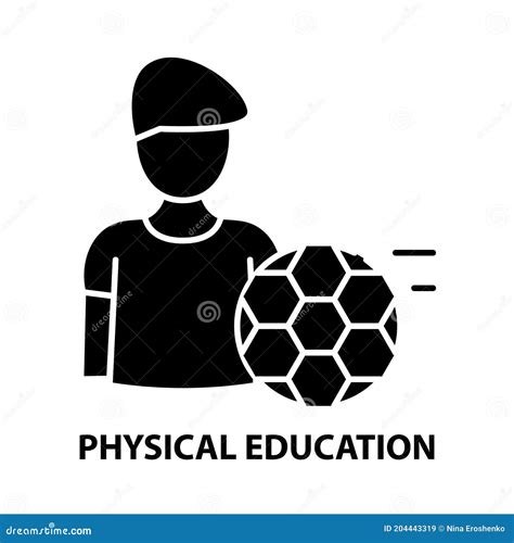 Physical Education Icon, Black Vector Sign with Editable Strokes, Concept Illustration Stock ...