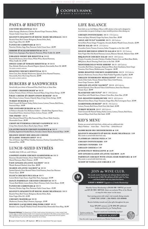 Online Menu of Coopers Hawk Winery & Restaurants - Dania Beach ...