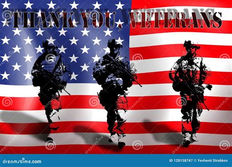 THANK YOU VETERANS on the Background of the American Flag with the ...