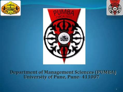 PPT - Department of Management Sciences (PUMBA) University of Pune , Pune - 411007 PowerPoint ...