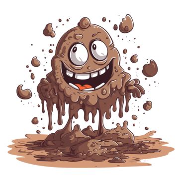 Muddy Clipart Mud Puddle Character With Muddy Smile And Big Mud Cartoon Vector, Muddy, Clipart ...