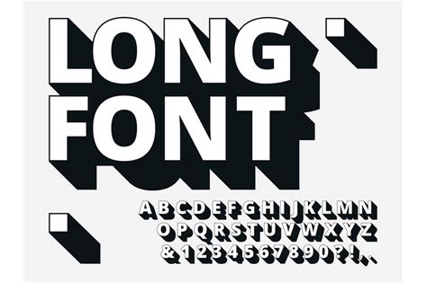 Long shadow font. Retro boldness 3d alphabet, old bold type and vintag By Tartila | TheHungryJPEG