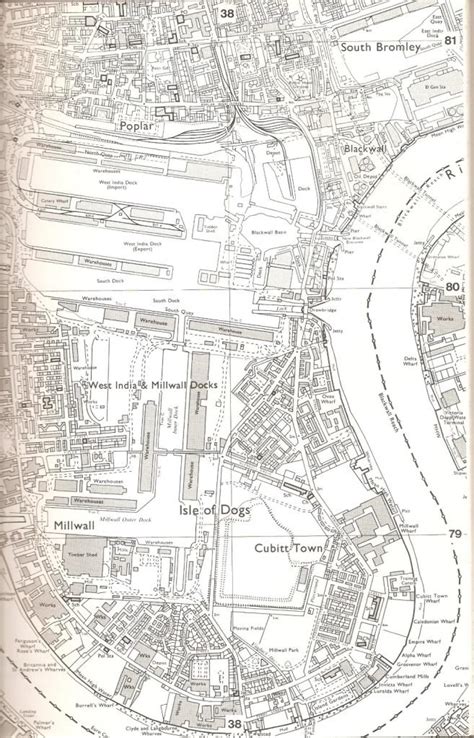 Isle of Dogs map, 1984 | Isle of dogs, London map, London docklands