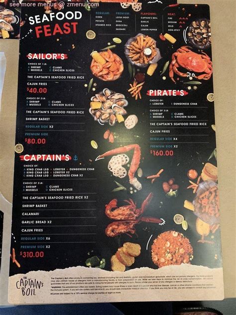 Online Menu of The Captains Boil Restaurant, Edmonton, Alberta, T5L 4X6 - Zmenu