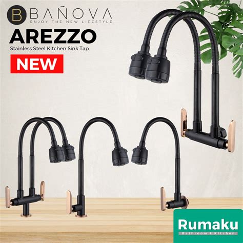 BANOVA SUS 304 Stainless Steel Kitchen Sink Tap Water Tap Paip Singki Dapur AREZZO Series BLACK ...