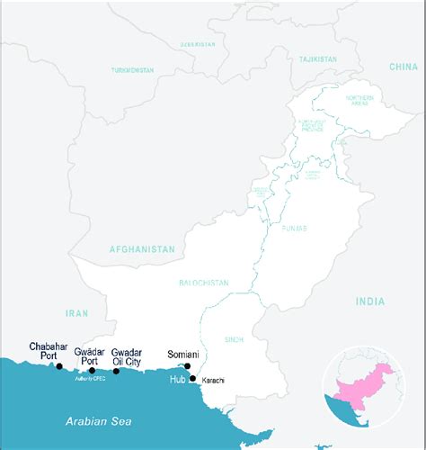 Gwadar Port and nearby locations | Download Scientific Diagram