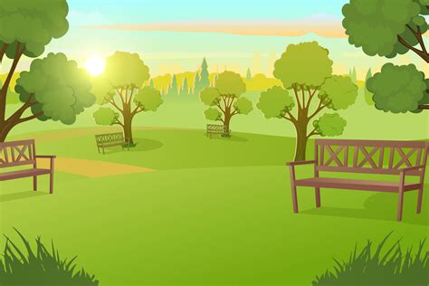 City Park or Square with Trees on Meadow 664834 Vector Art at Vecteezy