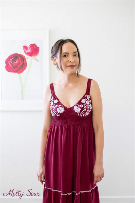 How To Embroider On Clothing: DIY Embroidered Dress - Melly Sews