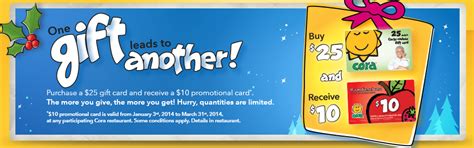 Cora Canada: Receive $10 Promotional Card With Purchase of $25 Gift Card - Canadian Freebies ...