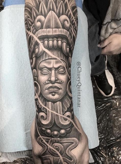 Aztec Tattoo Forearm by Chuey Quintanar Aztec Tattoos Sleeve, Aztec ...