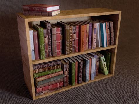 3d bookshelf books model